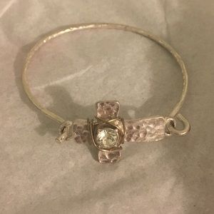 Clear crystal cross bracelet